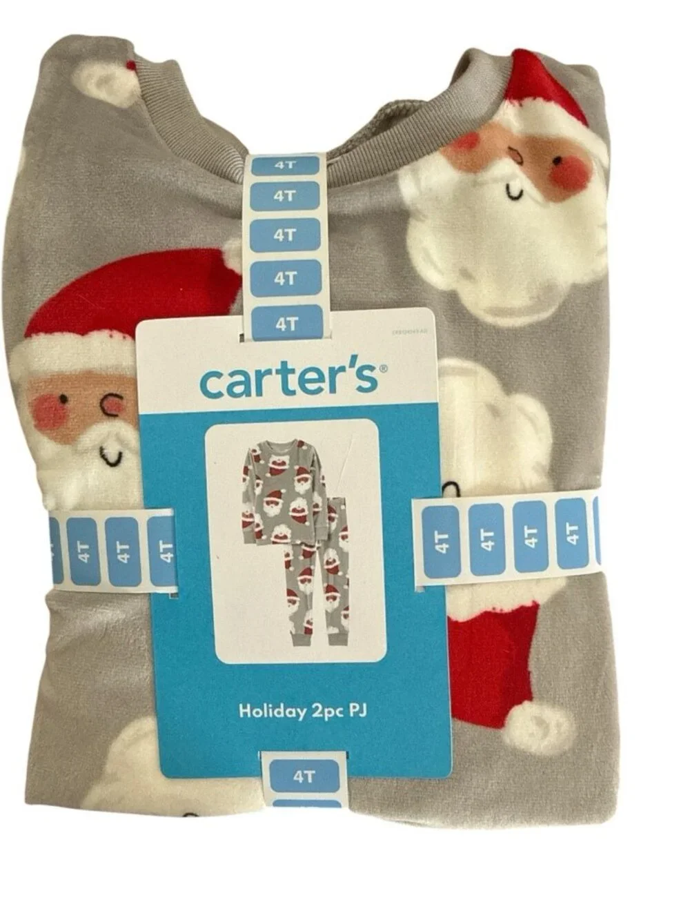 Carter's Holiday 2-Piece Velboa Pajama Set-Jolly Santa-Size 4T-NWT